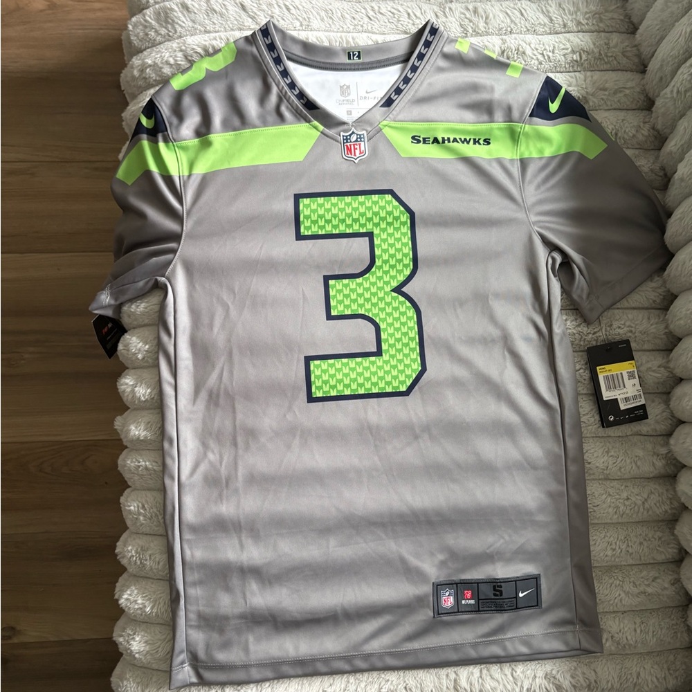 Nike Gray and Neon Green Men's Jersey